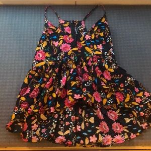 Floral high low spaghetti strap top